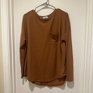 Old Navy Mustard Yellow Long Sleeve Pocket Tee Shirt